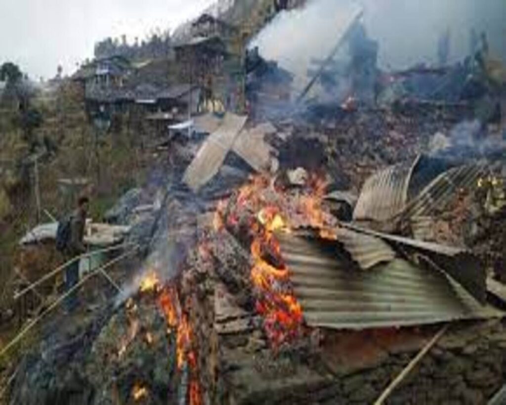 Himachal Pradesh: Several shops & houses were gutted in a fire that broke out in Banjar area in Kullu district during the early hours today