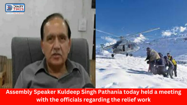Chmaba News : Assembly Speaker Kuldeep Singh Pathania today held a meeting with the officials regarding the relief work being carried out in the natural calamity in Chamba