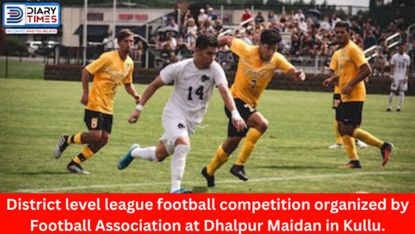 District level league football competition organized by Football Association at Dhalpur Maidan in Kullu.