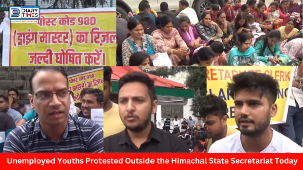 Due to The Dissolution Of The Staff Selection Commission Hamirpur, Unemployed Youths Protested Outside the Himachal State Secretariat Today.