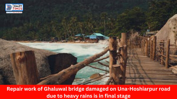 Una : Repair work of Ghaluwal bridge damaged on Una-Hoshiarpur road due to heavy rains is in final stage