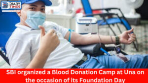 SBI organized a Blood Donation Camp at Una on the occasion of its Foundation Day