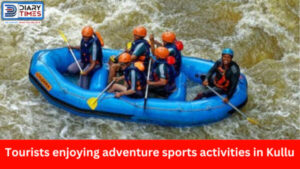 Tourists enjoying adventure sports activities in Kullu