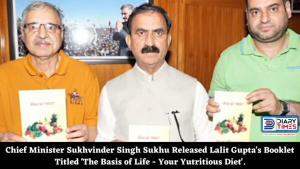 Chief Minister Sukhvinder Singh Sukhu Released Lalit Gupta's Booklet Titled 'The Basis of Life - Your Yutritious Diet'.