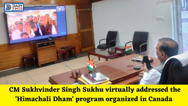 Himachal News : CM Sukhvinder Singh Sukhu virtually addressed the 'Himachali Dham' program organized in Canada