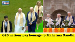 G20 Summit 2023 : Leaders of G20 nations pay homage to Mahatma Gandhi at Raj Ghat & Launch of the Global Biofuel Alliance