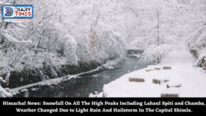 Himachal News: Snowfall On All The High Peaks Including Lahaul Spiti and Chamba, Weather Changed Due to Light Rain And Hailstorm In The Capital Shimla.