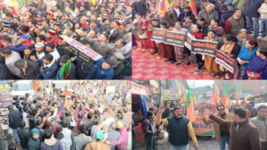 BJP held demonstrations all over Himachal Pradesh. - Photo: Diary Times