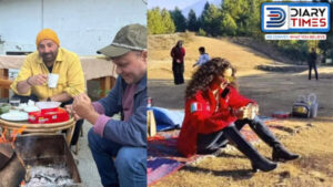 Bollywood Film Actor Sunny Deol Reached The Tourist City Manali While Drinking Tea / Bollywood Film Actress Kangana Ranaut Reached Gadsa Valley With Her Family. - Photo: Diary Times
