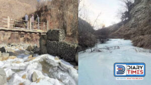 Rivers and drains have frozen in Lahaul. - Photo: Diary Times