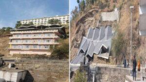 The building before and after the collapse. - Photo: Diary Times