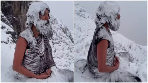 Doing yoga amidst snow clouds - Photo: Diary Times