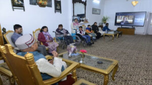 Governor Shiv Pratap Shukla was present in video conferencing at Raj Bhavan. - Photo: Diary Times