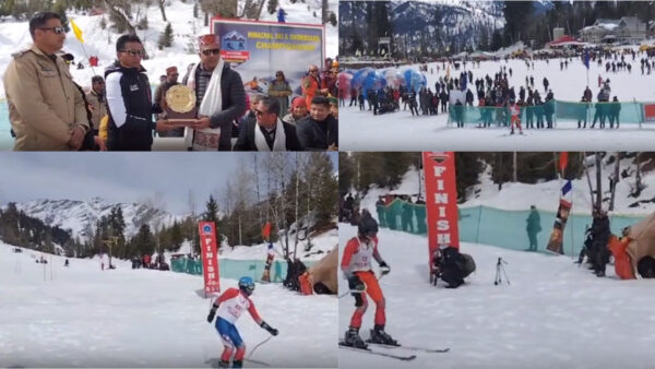 State level skiing and snow board competition started in Solanganala - Photo: Diary Times