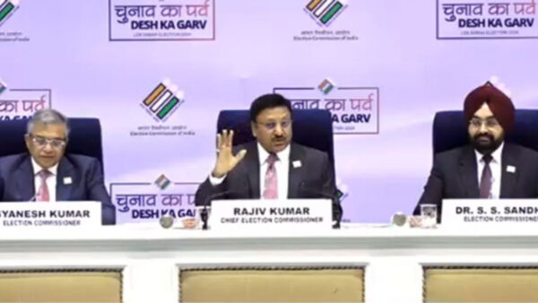 Chief Election Commissioner (CEC) Rajeev Kumar at the press conference