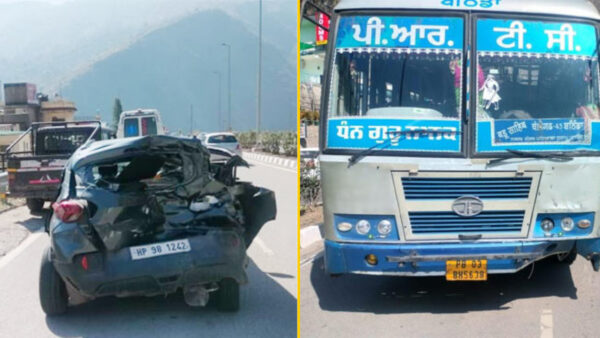 crashed bus and car - Photo: Diary Times