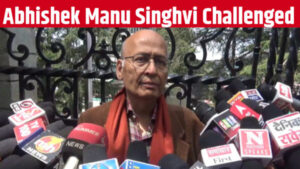 Manu Singhvi talking to journalists.