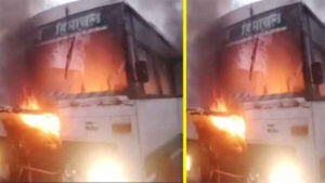 Major accident in Mandi: Massive fire due to short circuit in HRTC bus parked in the depot, loss worth lakhs