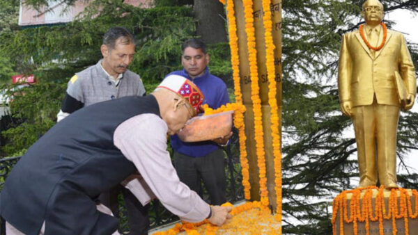 Governor Shiv Pratap Shukla paying tribute