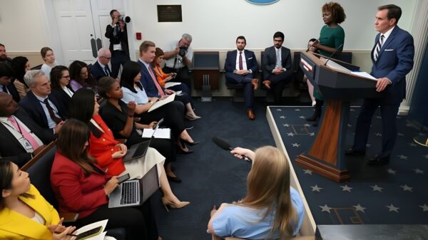 IMAGE: National security spokesperson John Kirby takes questions from members of the news media during a press briefing with White House Press Secretary Karine Jean-Pierre at the White House in Washington, DC, on May 17, 2024. Photograph: Leah Millis/Reuters