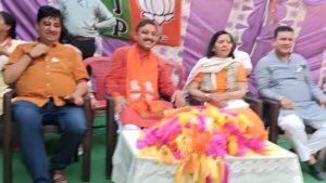 MP Suresh Kashyap addressing public meetings in Trahai and Satog.