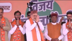 Amit Shah addressing the public meeting