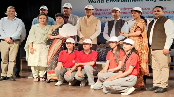 Chief guest awarding Green Schools for improving the environment