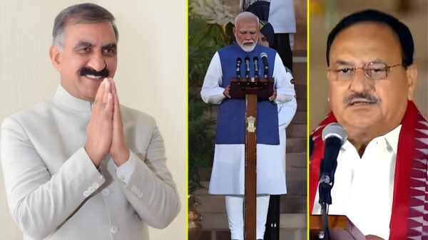CM Sukhu congratulates Narendra Modi on becoming Prime Minister for the third time and Jagat Prakash Nadda on taking oath in the Union Cabinet