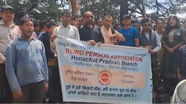 Visually impaired people stage sit-in protest against Sukhu government