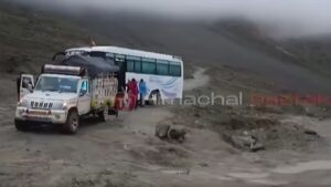 Lahaul and Spiti Police rescued 44 tourists stranded at Kunjum Top after a lot of hard work