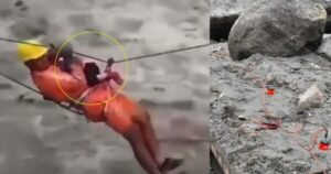 NDRF jawan rescuing a child