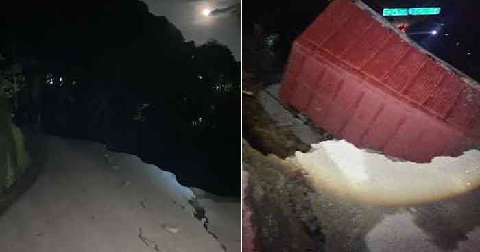 Breaking: Mountain cracked again at Boileauganj crossing in Shimla, road broken, rain shelter demolished