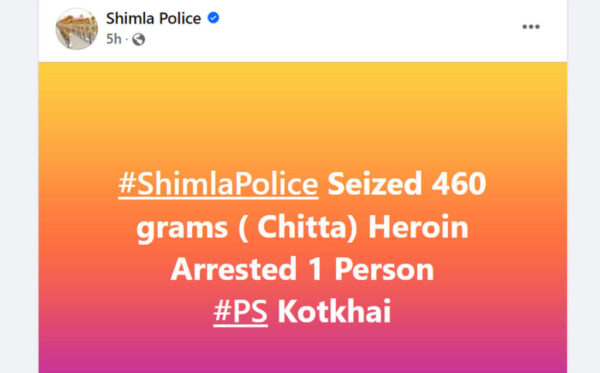 Biggest chitta consignment seized in Himachal: Police arrest Kupwara resident in Shimla district