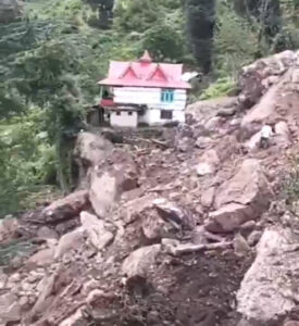 Landslide in Rampur due to heavy rains, apple orchards destroyed