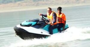 Chief Minister enjoying water sports at Gobind Sagar Lake