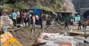 Uttarakhand Transport bus overturned in Kandaghat, 35 people injured