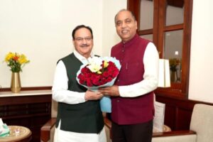 Jairam Thakur meets BJP National President Jagat Prakash Nadda