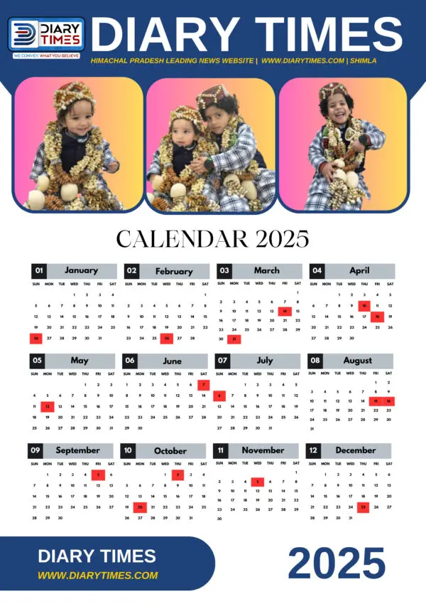 Diary Times Calendar 2025