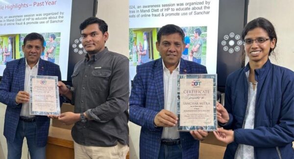 IIT Mandi Students Honoured for Outstanding Contribution to ‘Sanchar Mitra’ Initiative
