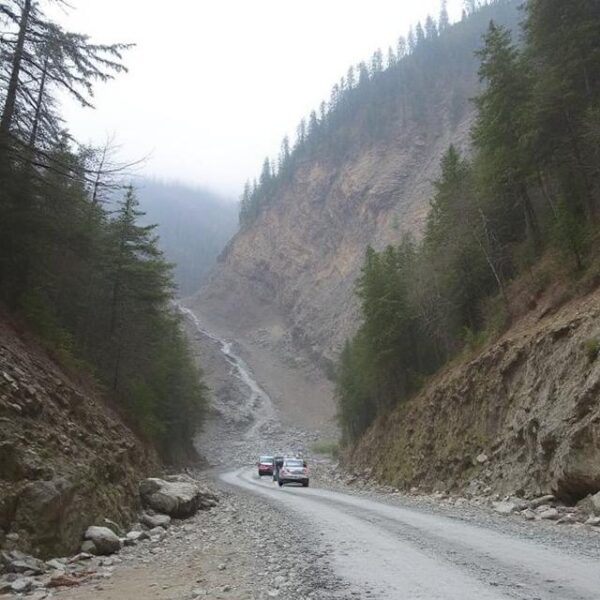 Landslide Near Mandi Blocks Kiratpur–Manali Highway