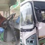Boulders Crash onto HRTC Bus: Windshield Shattered, Stone Reaches Steering; Major Accident Averted
