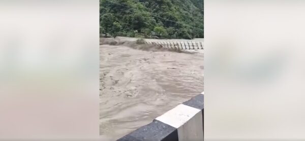 Gajj Khad in Spate, Kalasai Suspension Bridge Washed Away