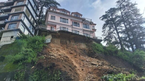 Massive Landslide Near St. Edward’s School in Shimla Disrupts Traffic; School Closed for Two Days