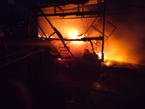 Car Gutted in Fire at Parwanoo Toll Barrier