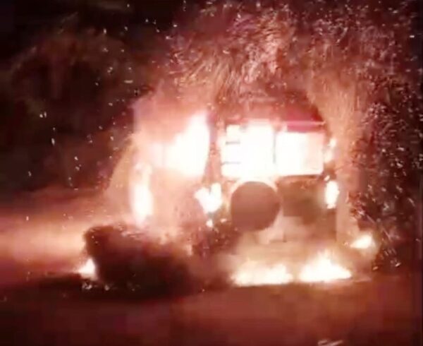 Tempo Traveller Catches Fire Near Sanaura, 37-Year-Old Driver Burned to Death