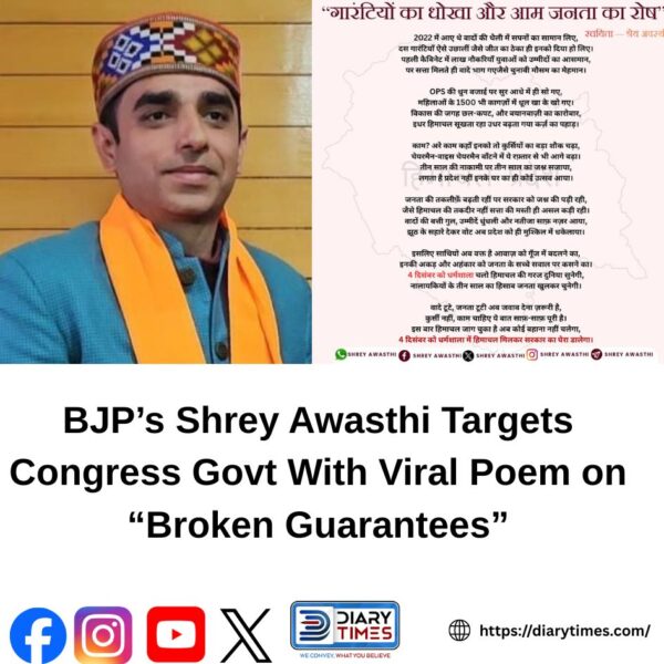 BJP’s Shrey Awasthi Targets Congress Govt With Viral Poem on “Broken Guarantees”