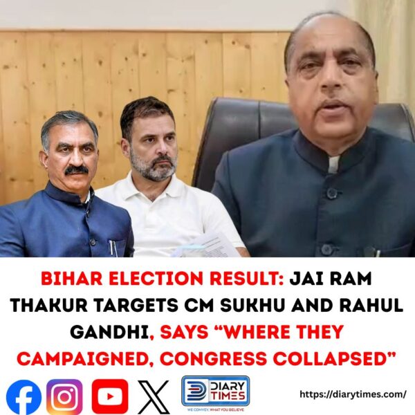 Bihar Election Result: Jai Ram Thakur Targets CM Sukhu and Rahul Gandhi, Says “Where They Campaigned, Congress Collapsed”