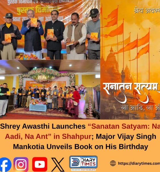 Shrey Awasthi Launches “Sanatan Satyam: Na Aadi, Na Ant” in Shahpur; Major Vijay Singh Mankotia Unveils Book on His Birthday