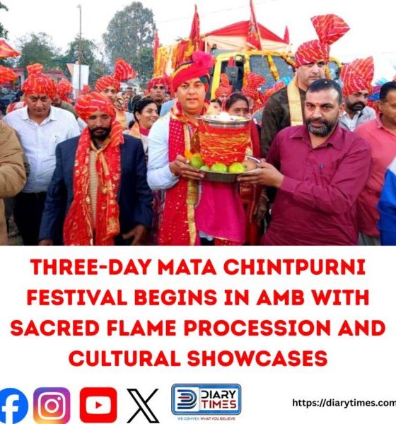 Three-Day Mata Chintpurni Festival Begins in Amb with Sacred Flame Procession and Cultural Showcases
